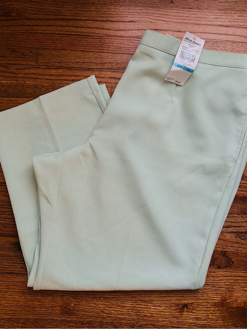 NWT Alfred Dunner Light Mint Straight-Leg Pants 20W